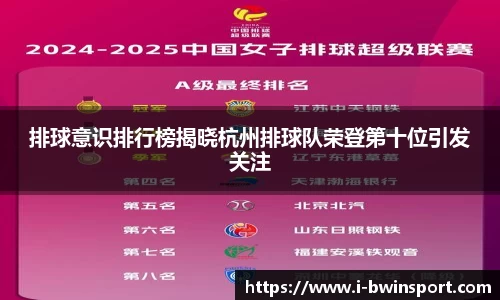 排球意识排行榜揭晓杭州排球队荣登第十位引发关注